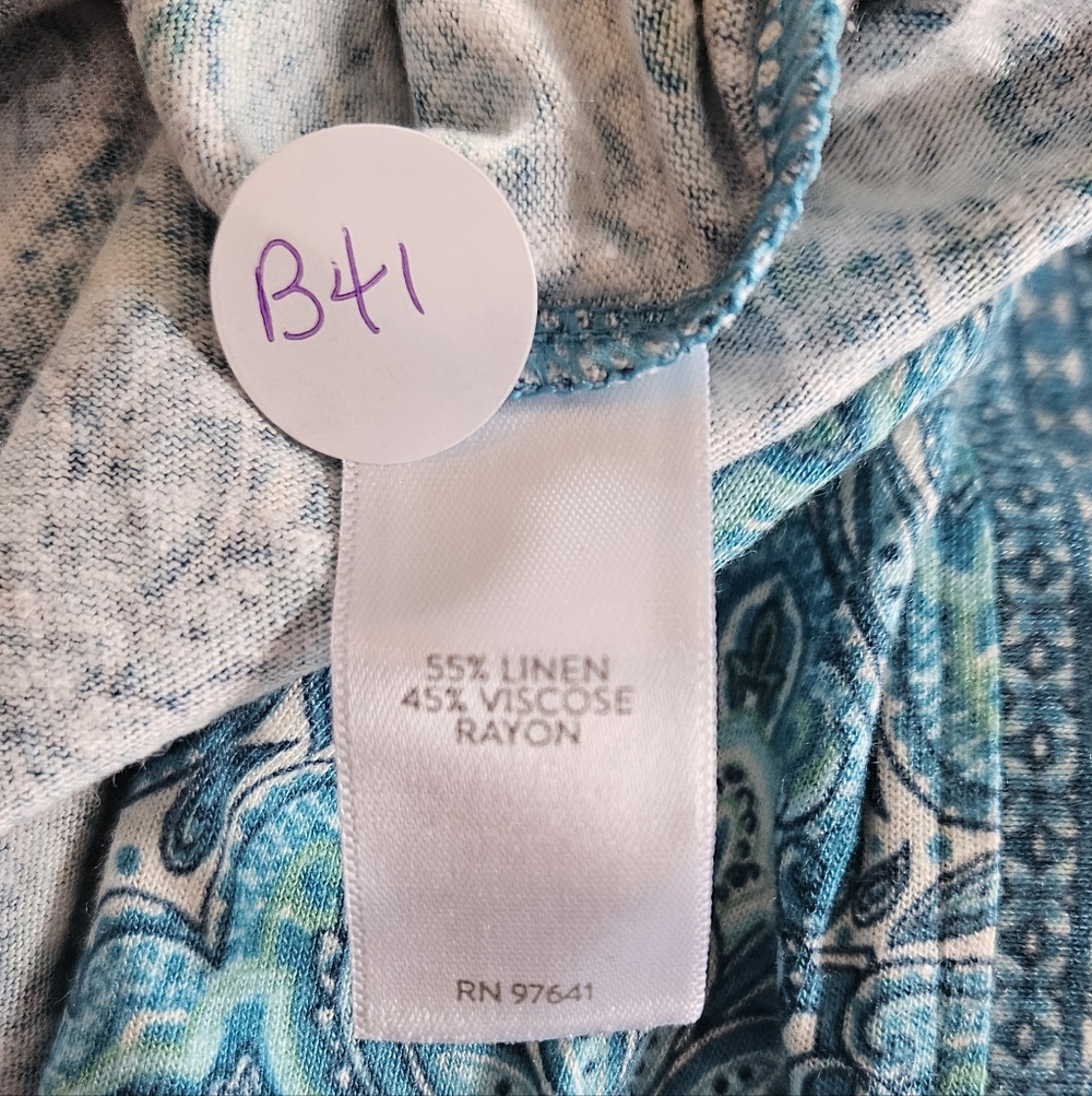 J. Jill Linen Blend Printed Tunic Tee Plus Size 3X - Picture 8 of 10